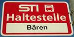 (136'804) - STI-Haltestellenschild - Wattenwil, Bren - am 22.